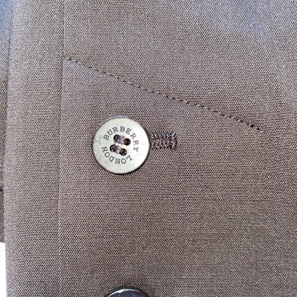 Burberry London Brown Straight Leg Tailored Trousers Wool Blend Buttoned Sz 6 - Picture 11 of 16